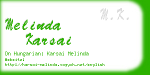 melinda karsai business card